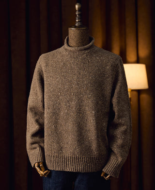 Roll Neck Pure Wool Fisherman Sweater