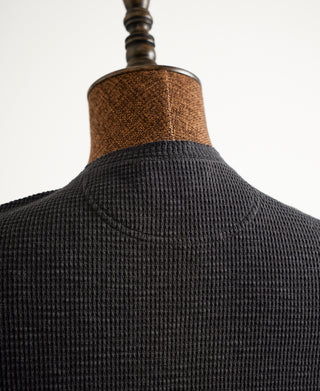 Honeycomb Waffle Knit Henley T-shirt