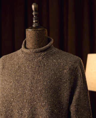 Roll Neck Pure Wool Fisherman Sweater