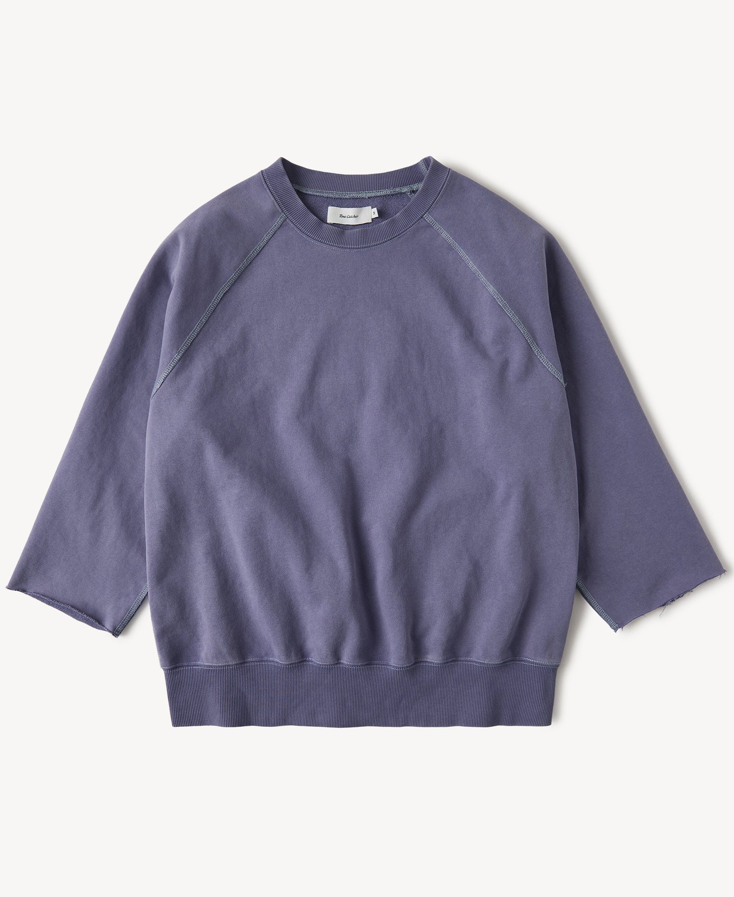 1963 Cut-Off Raglan 3/4 Sleeve Crewneck Sweatshirt - Violet | Time