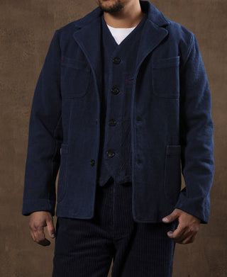 French Indigo-Dyed Sashiko Work Jacket