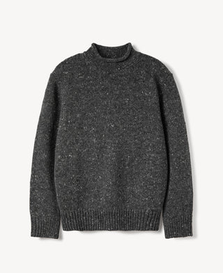 Roll Neck Pure Wool Fisherman Sweater