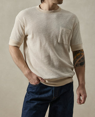 Honeycomb Waffle Knit T-Shirt