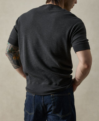 Honeycomb Waffle Knit T-Shirt