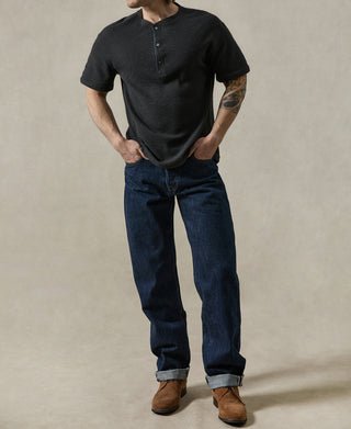 Honeycomb Waffle Knit Henley T-shirt