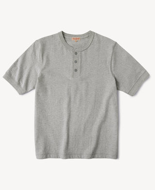 Heavyweight Cotton Tubular Short-Sleeve Henley Shirt