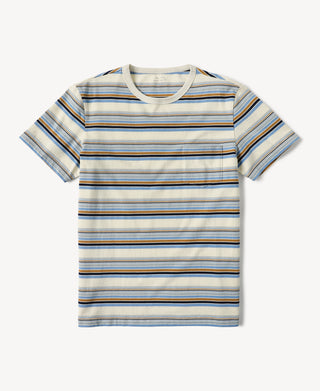 Vintage Striped Cotton Pocket T-Shirt