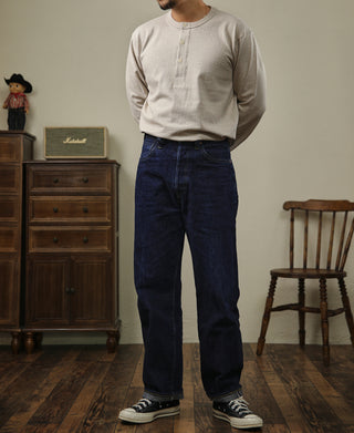 1930s Loopwheel Cotton Henley Shirt