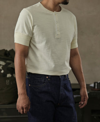 1900s Slub Cotton Short-Sleeve Henley Shirt