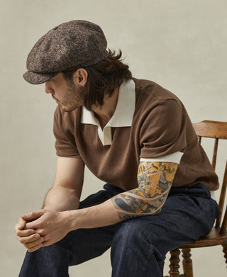 Two-Tone Johnny Collar Cotton Polo Shirt