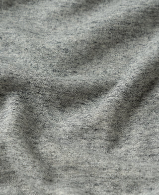 Heather gray sweatshirt knit fabric close-up