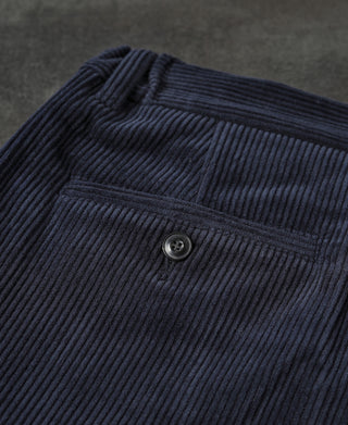 Straight-Leg Double Pleated Cotton-Corduroy Trousers