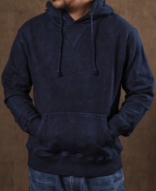 Indigo-Dyed Cotton-Jersey Hoodie