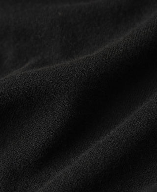 Black merino wool sweater fabric texture close-up