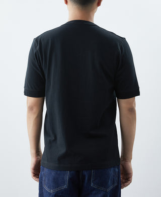 Heavyweight Cotton Tubular Short-Sleeve Henley Shirt