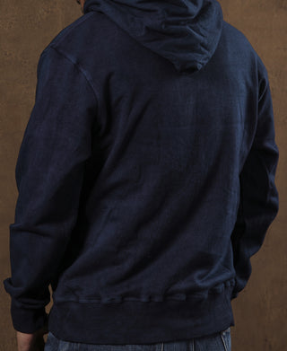 Indigo-Dyed Cotton-Jersey Hoodie