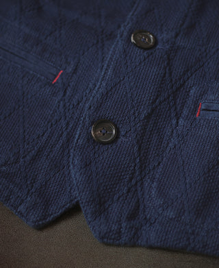 Indigo-Dyed Sashiko Work Vest