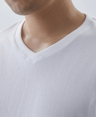 Classic Fit V-Neck Tubular Cotton T-Shirt