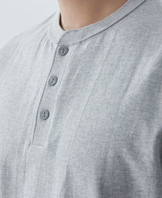 Heavyweight Cotton Tubular Short-Sleeve Henley Shirt