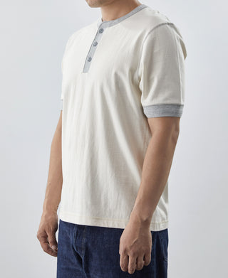 Heavyweight Cotton Tubular Short-Sleeve Henley Shirt