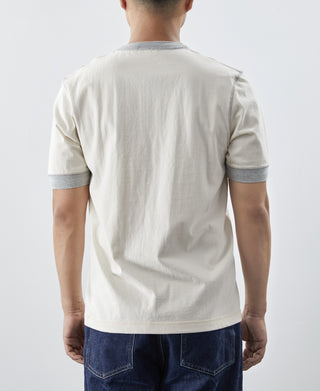 Heavyweight Cotton Tubular Short-Sleeve Henley Shirt