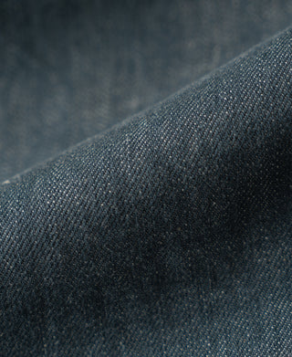 Sage blue denim fabric texture close-up