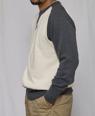 Contrast-Tipped Loopwheel Crewneck Sweatshirt