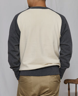 Contrast-Tipped Loopwheel Crewneck Sweatshirt