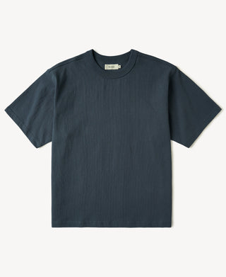 1900s Heavyweight Cotton Jersey Boxy T-Shirt in Gray Blue