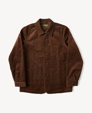 1940s French Corduroy Chore Coat in Brown