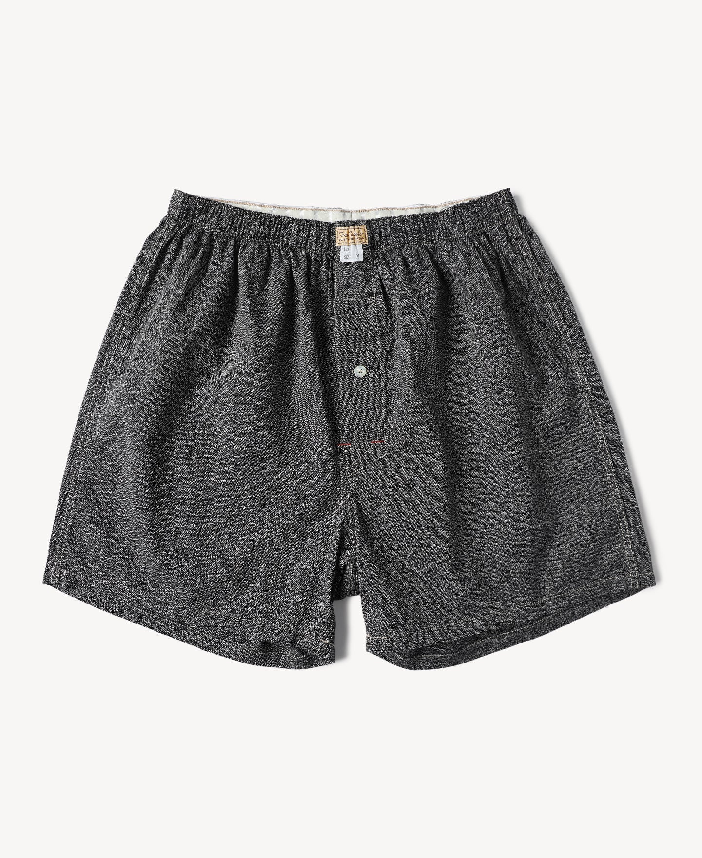 1950s Retro Salt & Pepper Boxer Shorts - Vintage Black | Time