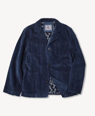 French Indigo-Dyed Corduroy Work Jacket