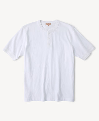 Heavyweight Cotton Tubular Short-Sleeve Henley Shirt