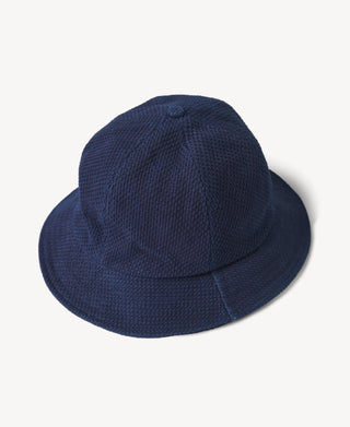 Indigo-Dyed Sashiko Bucket Hat