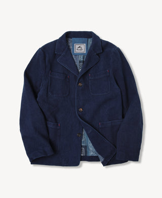 French Indigo-Dyed Sashiko Work Jacket