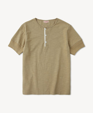 1900s Slub Cotton Short-Sleeve Henley Shirt