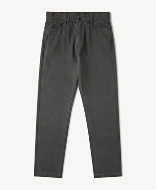Vintage Washed Tapered 5-Pocket Pants in Dark Gray