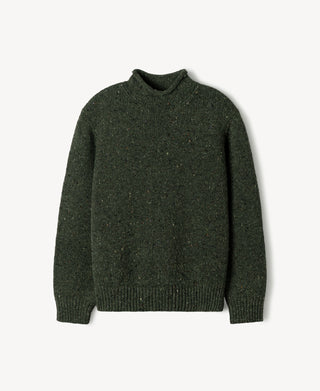 Roll Neck Pure Wool Fisherman Sweater