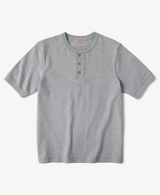 Heavyweight Cotton Tubular Short-Sleeve Henley Shirt