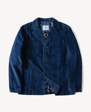 French Indigo-Dyed Corduroy Work Jacket