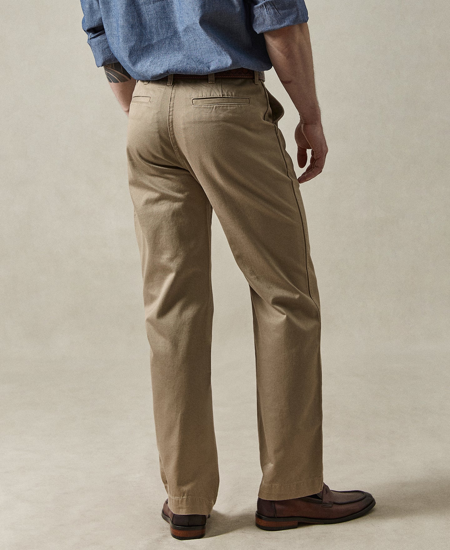 パンツ US ARMY COTTON KHAKI CHINO PANTS W36-L31 1950s 10 oz Cotton US Army Officer Chino Trousers - Khaki