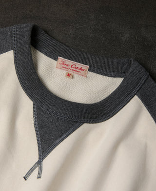 Contrast-Tipped Loopwheel Crewneck Sweatshirt