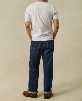 Heavyweight Cotton Tubular Short-Sleeve Henley Shirt