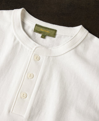 Heavyweight Cotton Tubular Short-Sleeve Henley Shirt