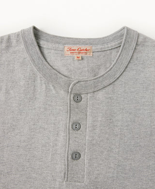 Heavyweight Cotton Tubular Short-Sleeve Henley Shirt