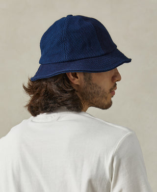 Indigo-Dyed Sashiko Bucket Hat