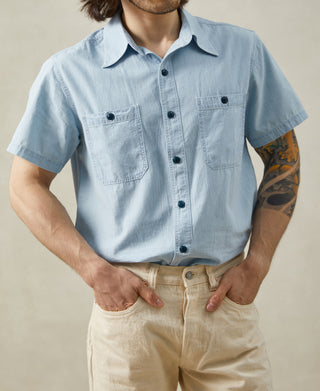 Military Wash Chambray Short Sleeve Workshirt