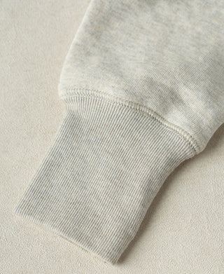 Apricot Gray ribbed sweatshirt sleeve cuff with knit texture and hem