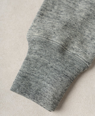 Heather gray ribbed knit sleeve cuff