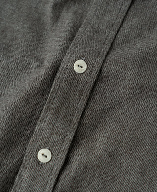 Dark gray work shirt button placket and two-button cuff